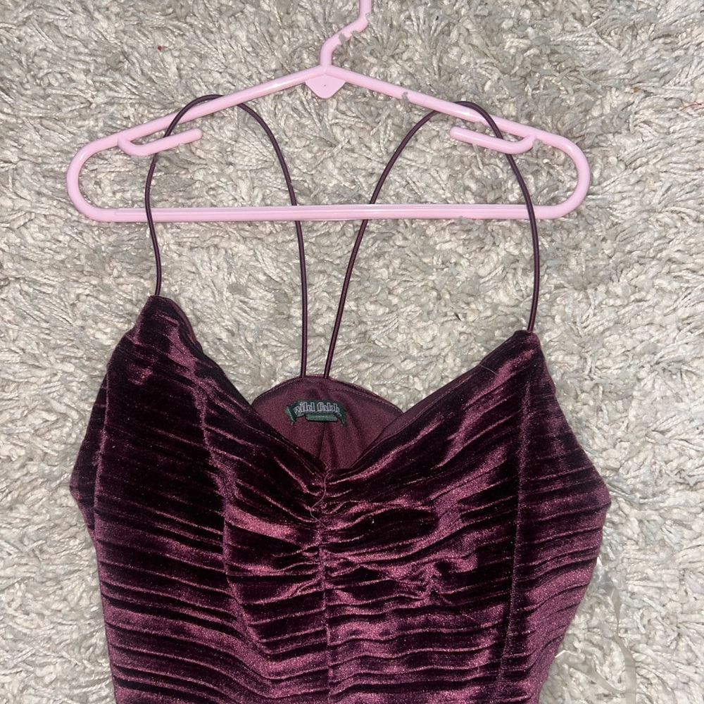 Wild Fable Velvet Crop Top in Deep Purple